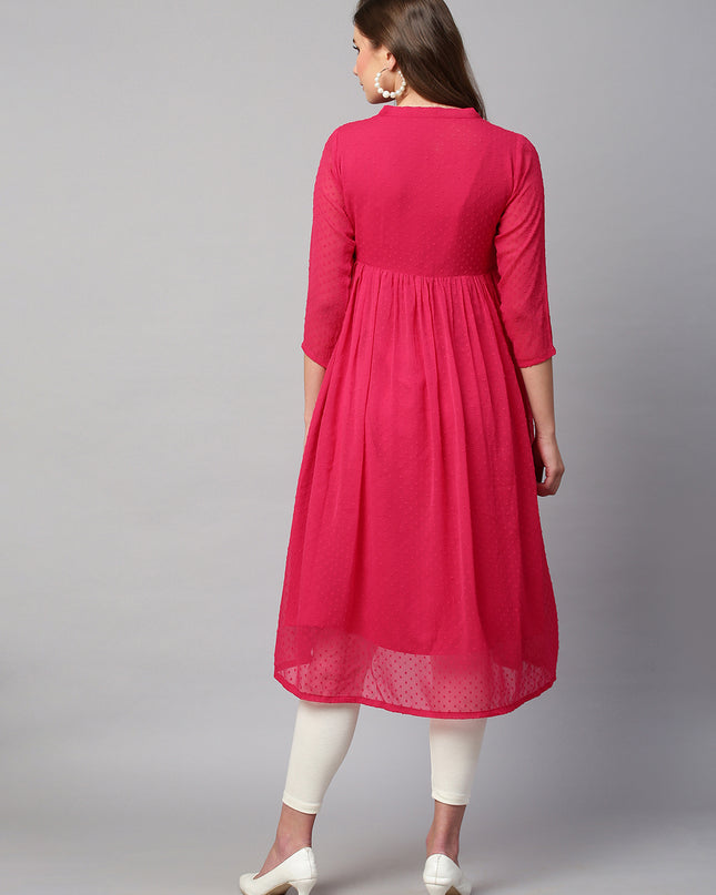Chiffon Self Design Flared Kurta