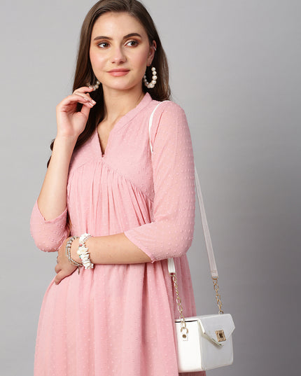 Chiffon Self Design Flared Kurta
