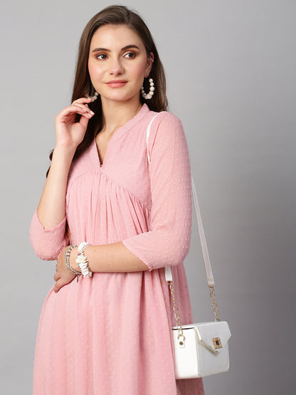 Chiffon Self Design Flared Kurta