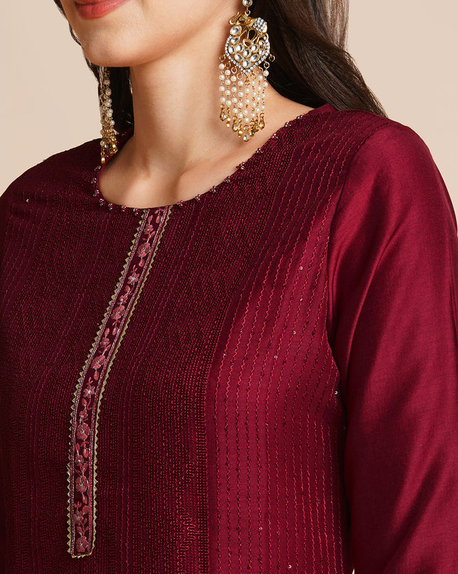 Art Silk Straight Lucknowi Chikankari Ethnic Wear Kurta