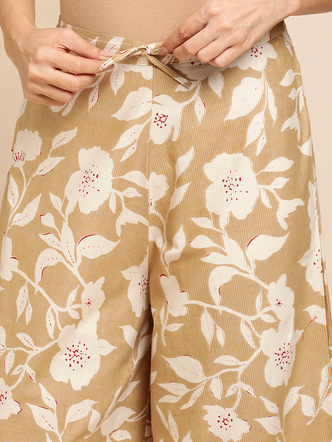 Women's Cotton Printed Loose Fit Flared Wide Leg Palazzo Pants