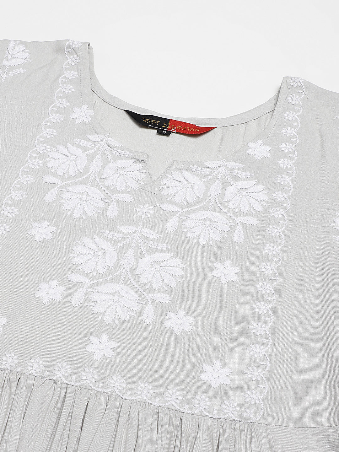 Rayon Anarkali Lucknowi Chikankari Ethnic Wear Kurta