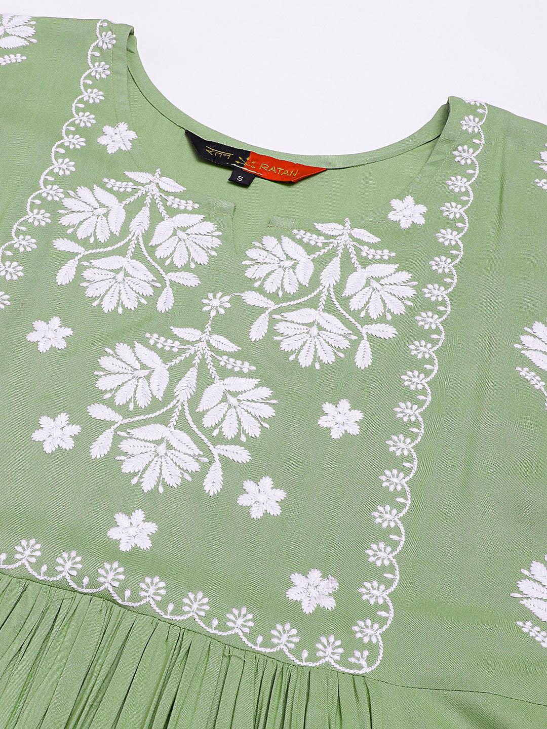 Rayon Anarkali Lucknowi Chikankari Ethnic Wear Kurta