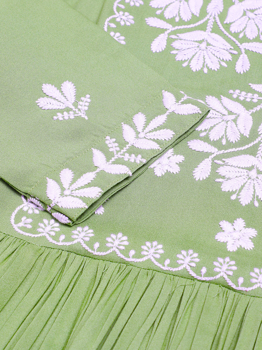 Rayon Anarkali Lucknowi Chikankari Ethnic Wear Kurta