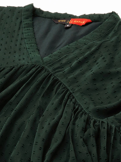 Chiffon Self Design Flared Kurta