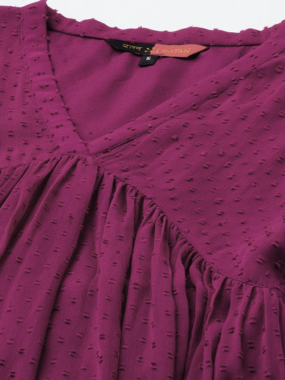 Chiffon Self Design Flared Kurta