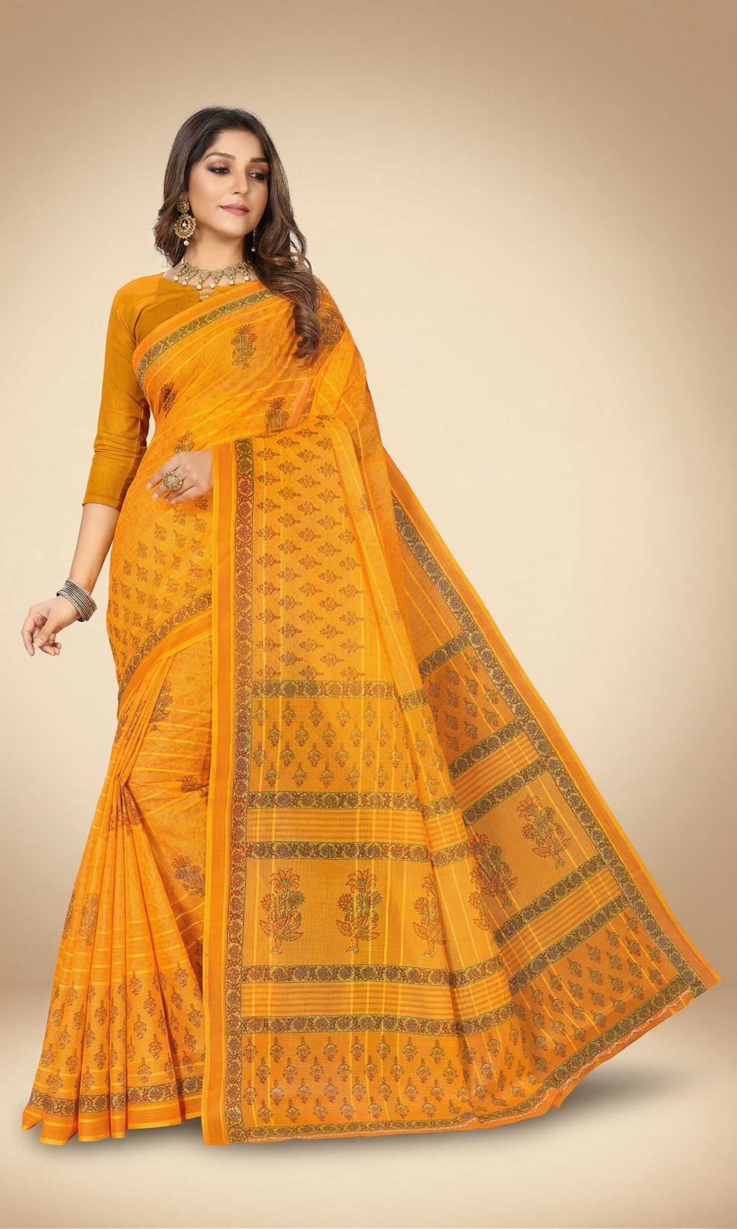 Pure Cotton Printed Mul Mul Saree for Women without Blouse Piece