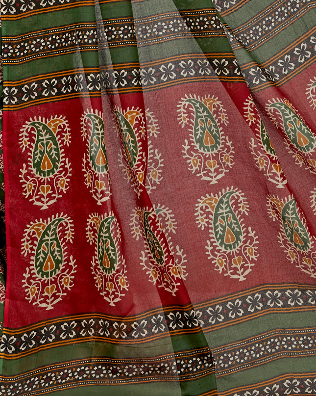Pure Cotton Printed Mulmul Saree for Women with Blouse Piece