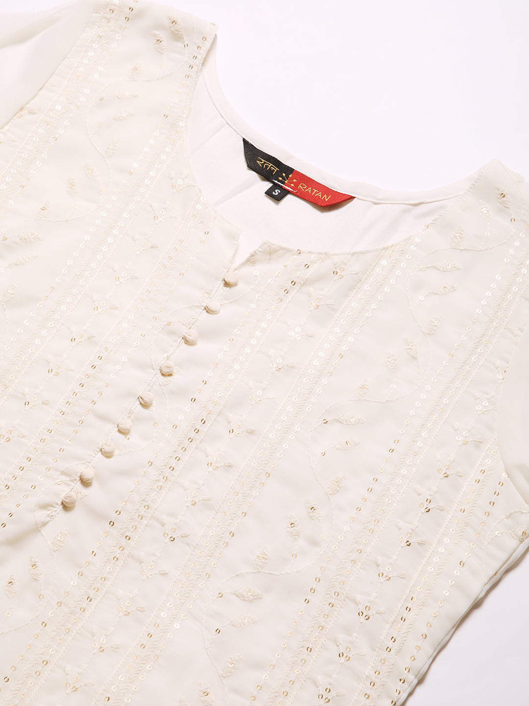 Georgette Straight Lucknowi Chikankari Ethinic Wear Kurta