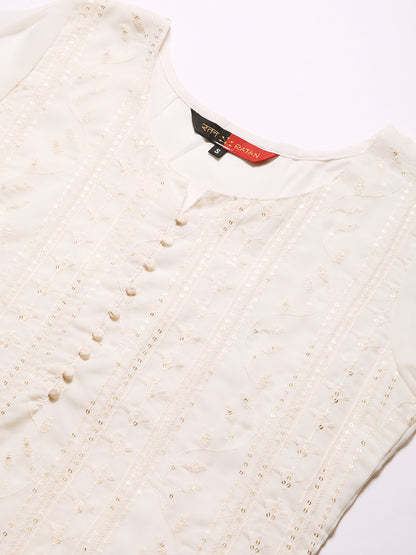 Georgette Straight Lucknowi Chikankari Ethinic Wear Kurta